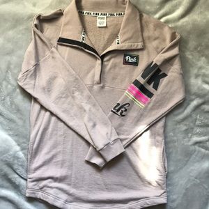 PINK 3/4 snap sweater